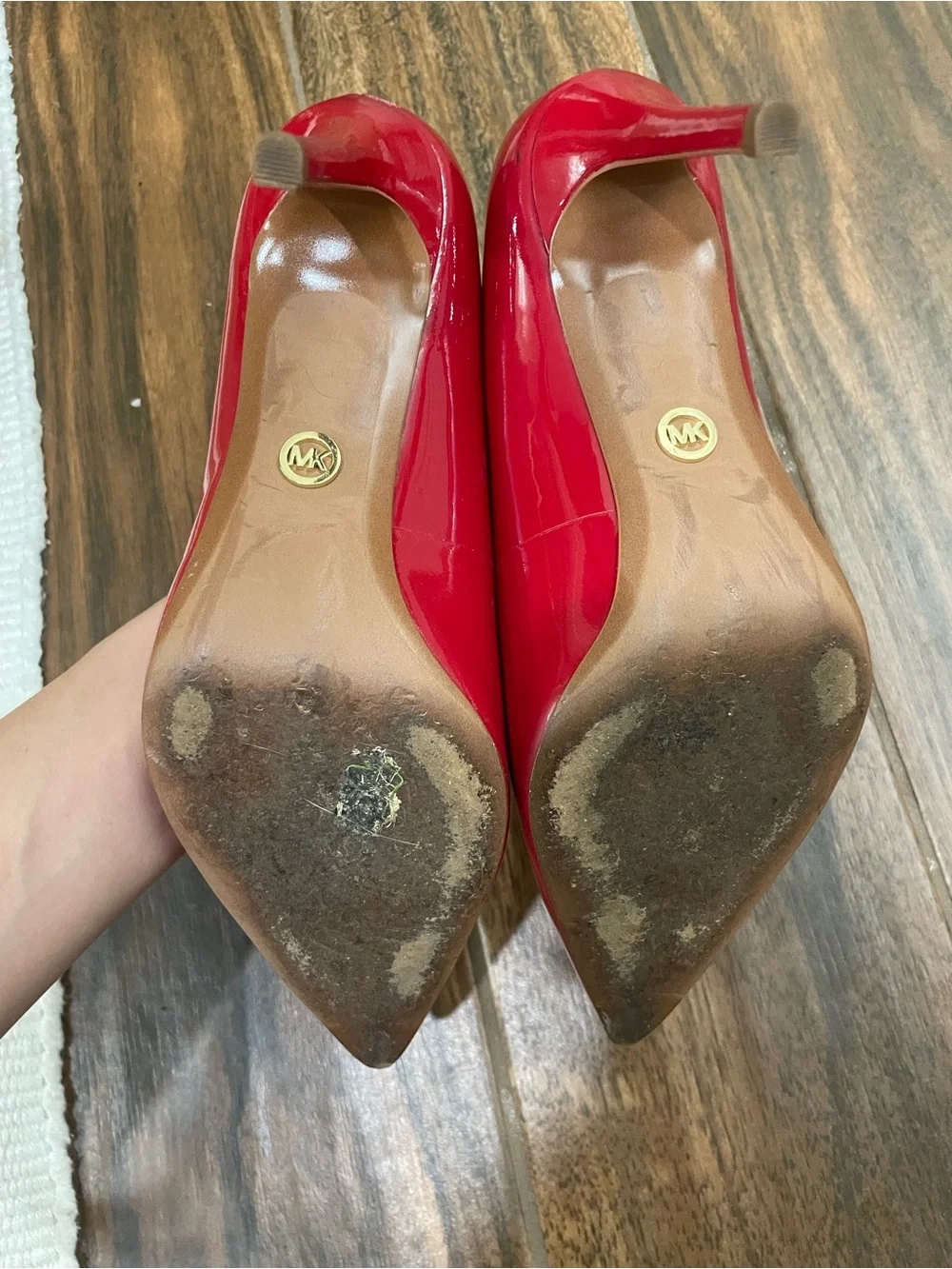 Michael Kors Keke Mid Pump - Patent Leather - Scarlet - Size 7